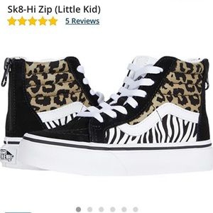 Vans Sk-8 Hi-Zip Leopard/Zebra Print. Only worn once! Like new condition!!